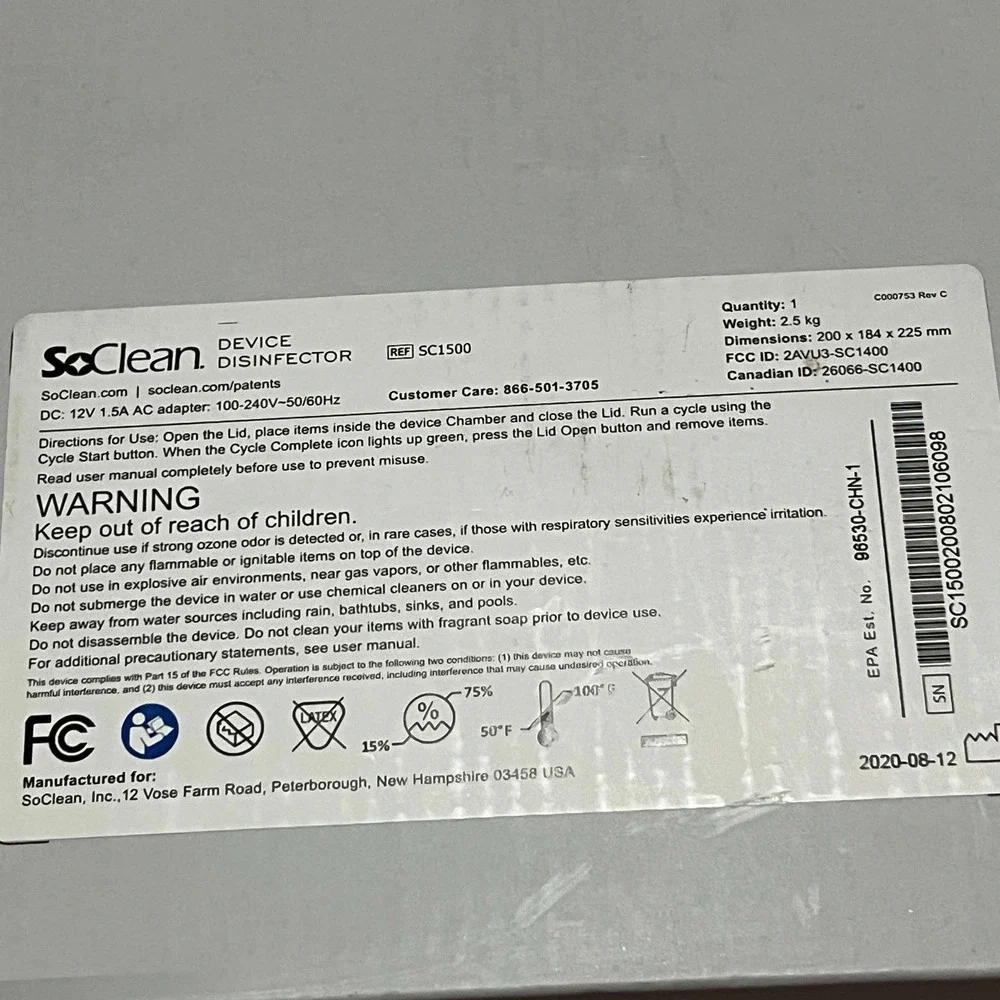 N/A soclean sc1500